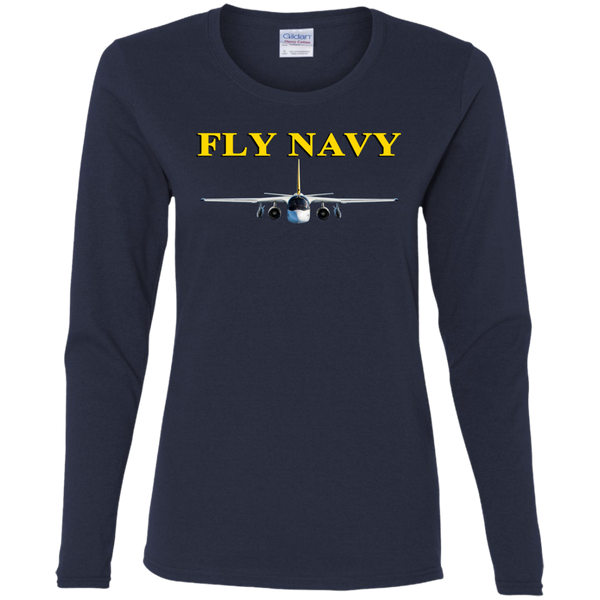 Fly Navy S-3 4 Ladies' Cotton LS T-Shirt