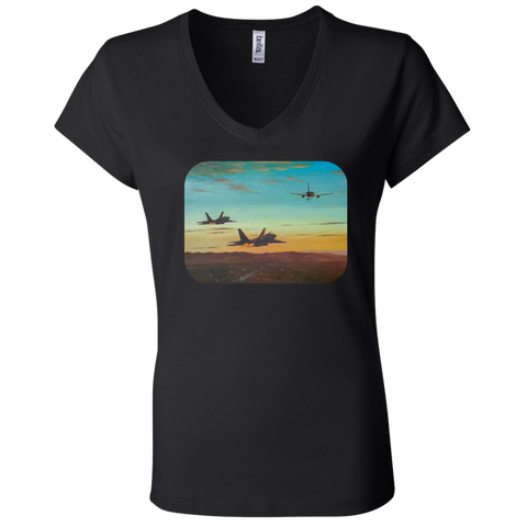 Time To Refuel 2 Ladies' Jersey V-Neck T-Shirt