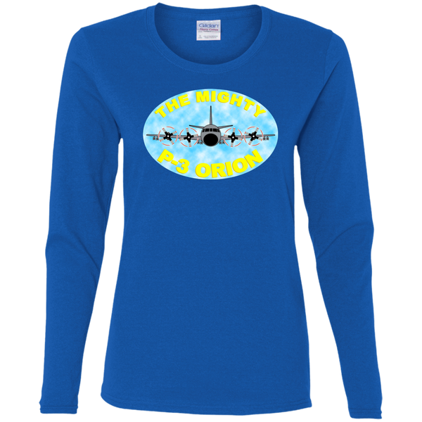 P-3 Orion 8 Mighty P-3 Ladies' Cotton LS T-Shirt