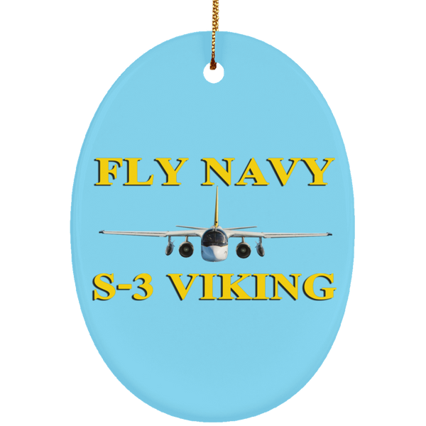 Fly Navy S-3 3 Ornament - Oval