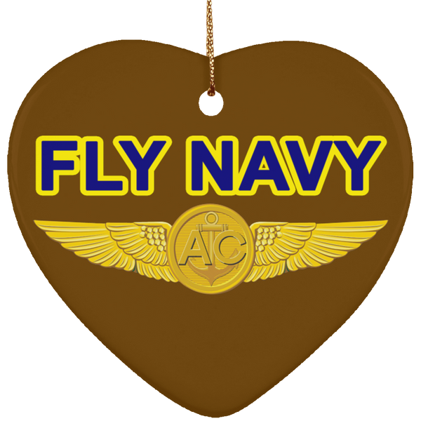 Fly Navy Aircrew Ornament - Heart