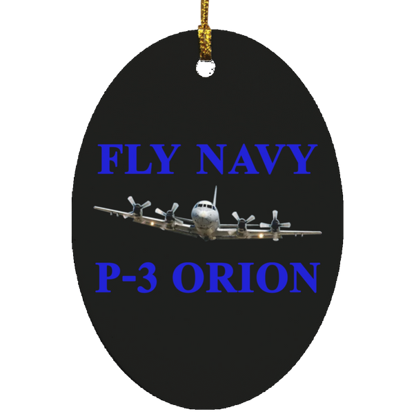 Fly Navy P-3 1 Ornament - Oval