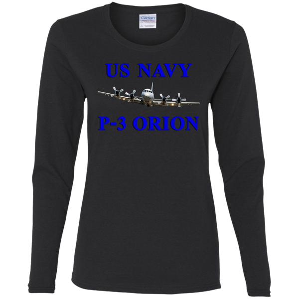 US Navy P-3 1 Ladies' Cotton LS T-Shirt