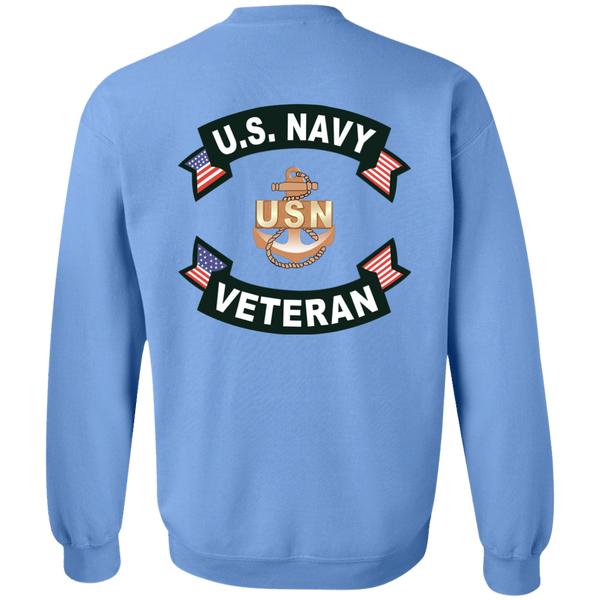Navy Veteran 1b Crewneck Pullover Sweatshirt