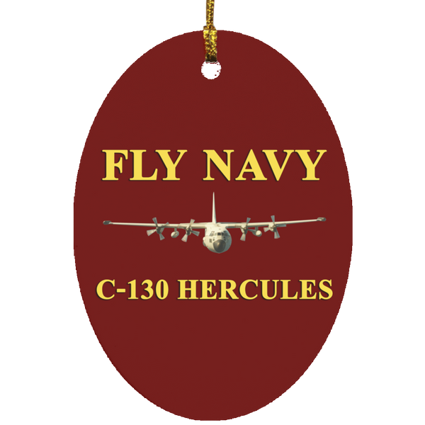 Fly Navy C-130 3 Ornament Ceramic - Oval