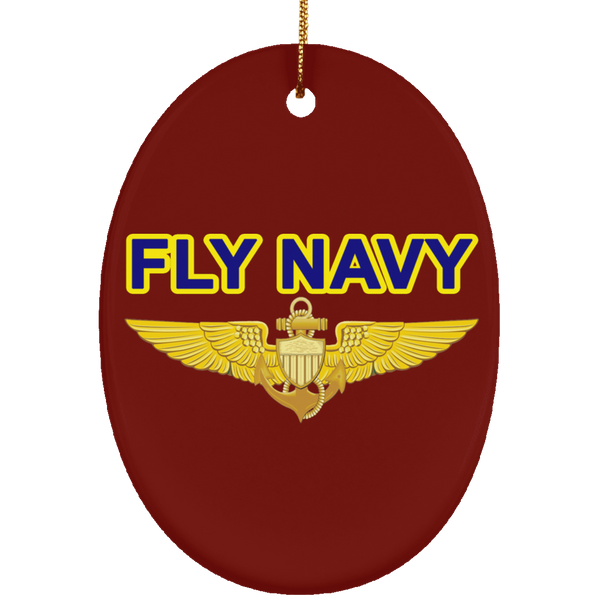 Fly Navy Aviator Ornament - Oval