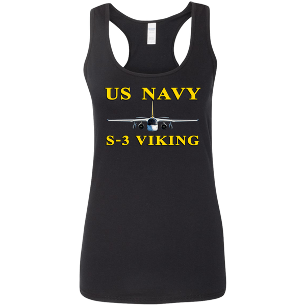 US Navy S-3 3 Ladies' Softstyle Racerback Tank