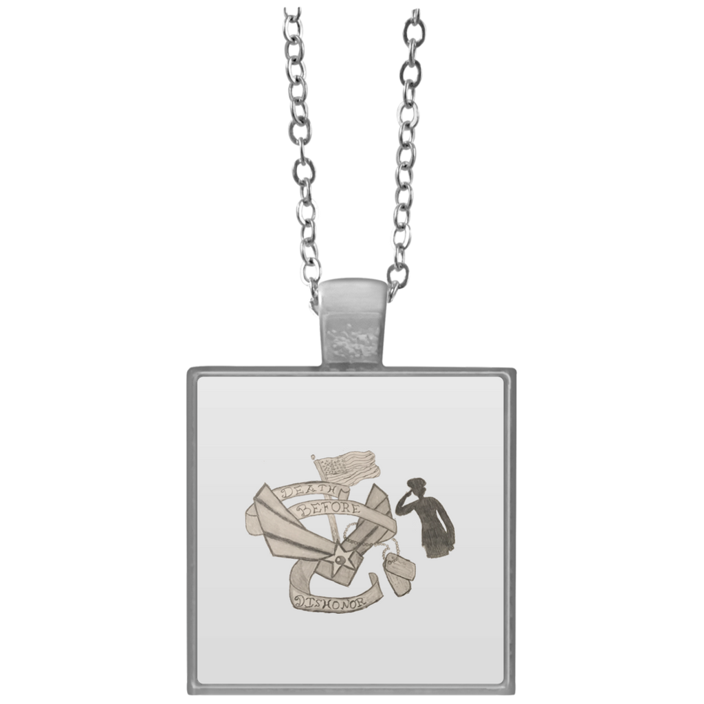 Death Before Dishonor Square Necklace