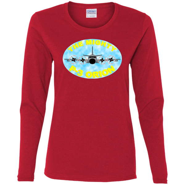 P-3 Orion 8 Mighty P-3 Ladies' Cotton LS T-Shirt