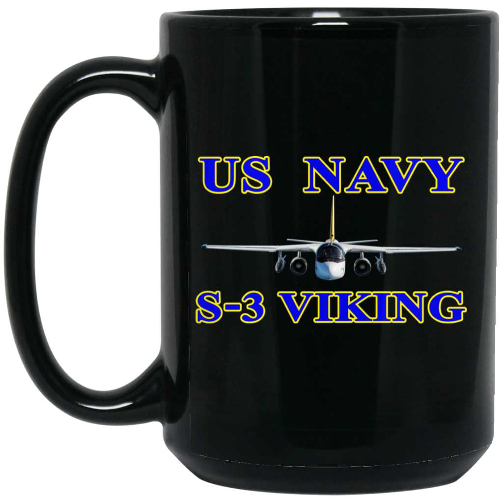 US Navy S-3 1 Black Mug - 15oz