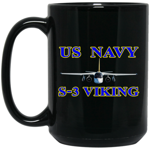 US Navy S-3 1 Black Mug - 15oz