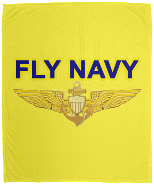 Fly Navy Aviator Blanket - Cozy Plush Fleece Blanket - 50x60