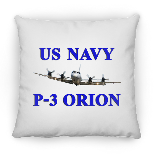 US Navy P-3 1 Pillow - Square - 18x18