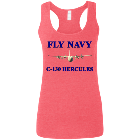 Fly Navy C-130 1 Ladies' Softstyle Racerback Tank
