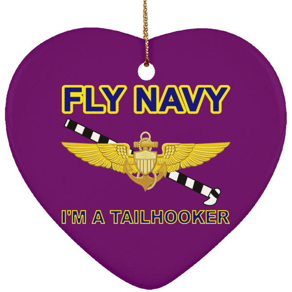 Fly Navy Tailhooker Ornament - Heart