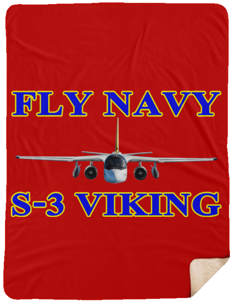 Fly Navy S-3 1 Blanket - Fleece Sherpa Extra Large