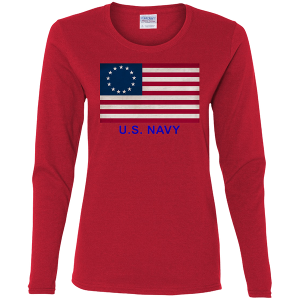 Betsy Ross USN 1 Ladies' Cotton LS T-Shirt