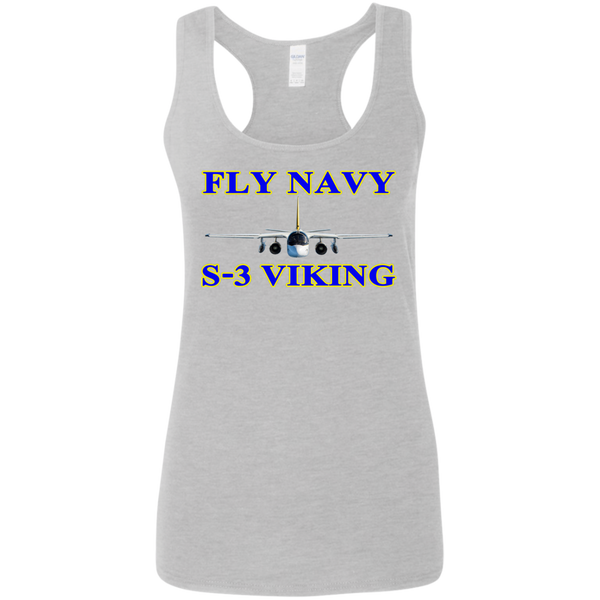 Fly Navy S-3 1 Ladies' Softstyle Racerback Tank