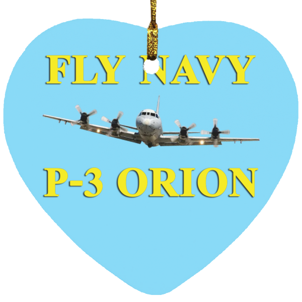 Fly Navy P-3 3 Ornament - Heart