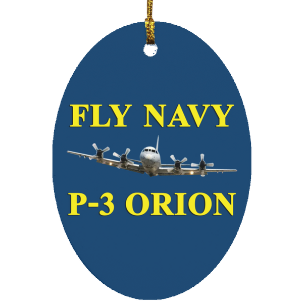 Fly Navy P-3 3 Ornament - Oval