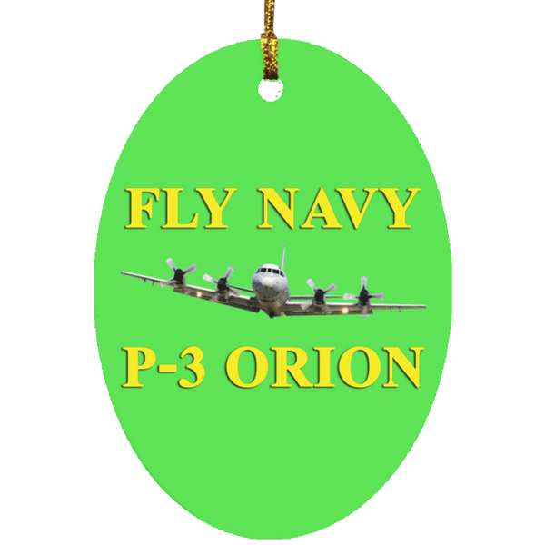 Fly Navy P-3 3 Ornament - Oval