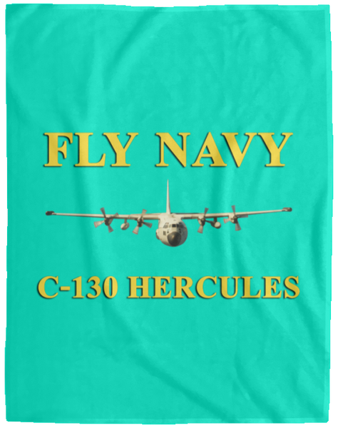 Fly Navy C-130 3 Blanket - Cozy Plush Fleece Blanket - 60x80