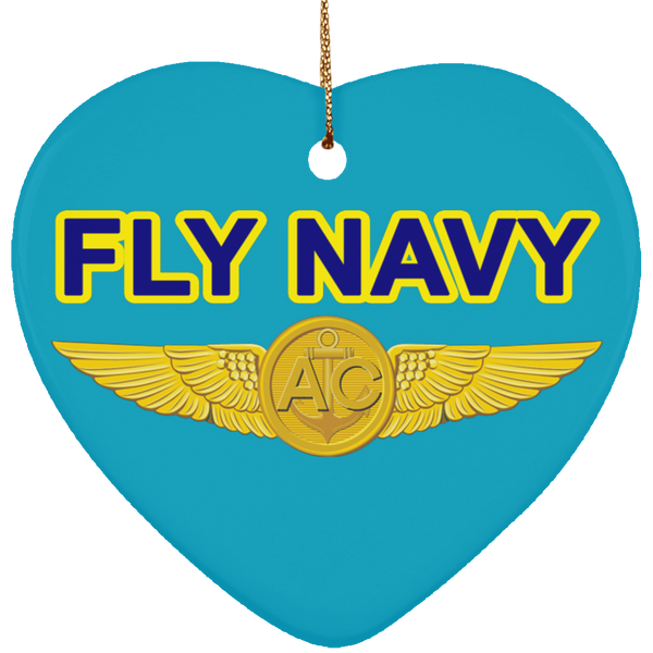 Fly Navy Aircrew Ornament - Heart