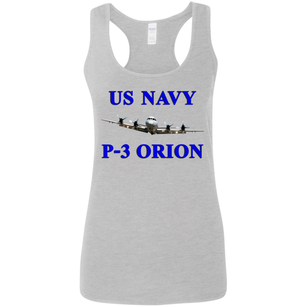 US Navy P-3 1 Ladies' Softstyle Racerback Tank