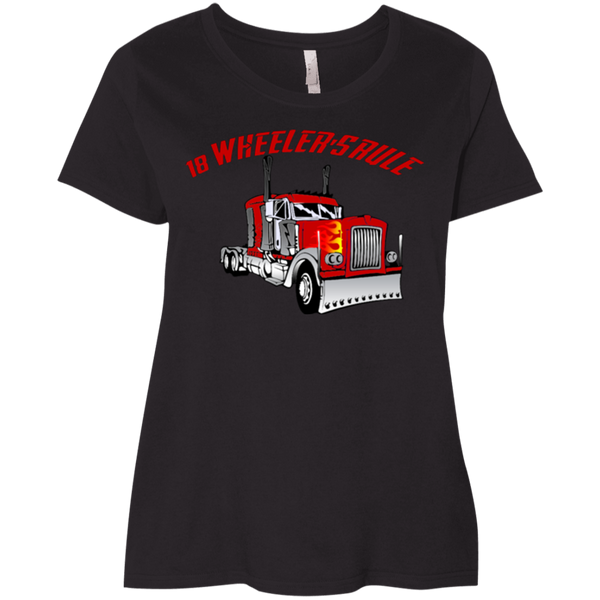 Trucker 18 Wheeler 1 Ladies' Curvy T-Shirt