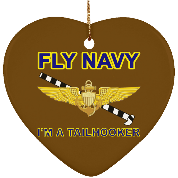 Fly Navy Tailhooker Ornament - Heart