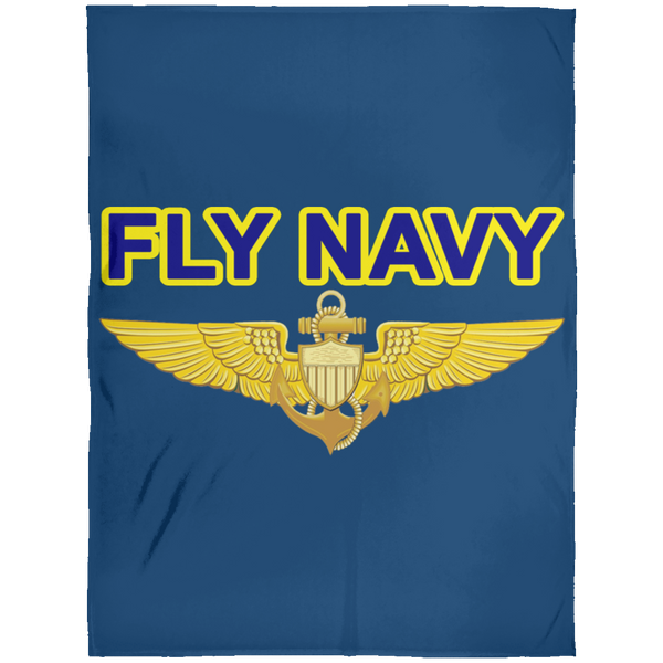 Fly Navy Aviator Blanket - Arctic Fleece Blanket 60x80