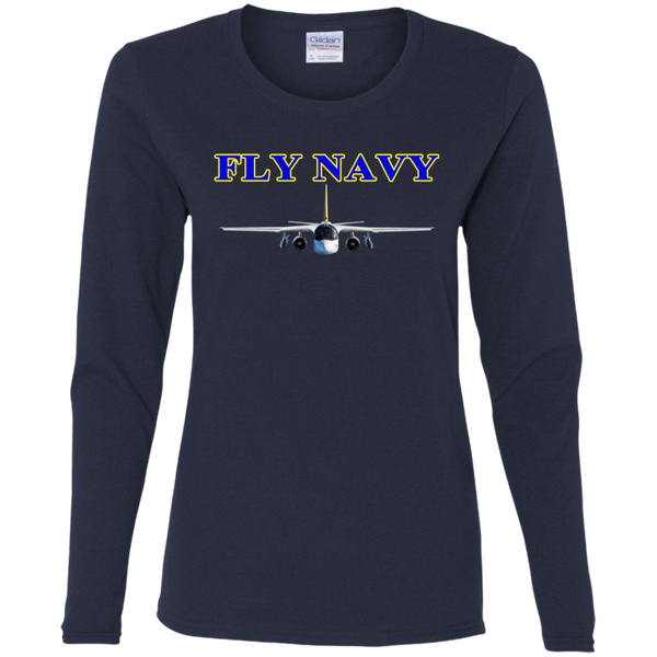 Fly Navy S-3 2 Ladies' Cotton LS T-Shirt