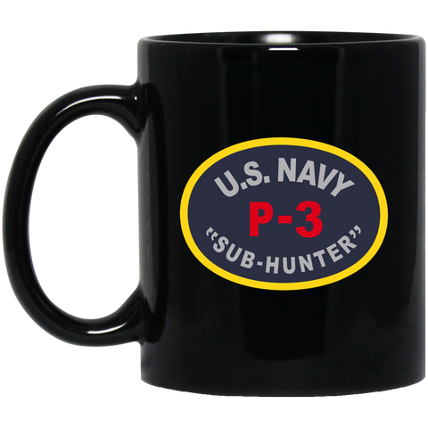 P-3 Sub Hunter Black Mug - 11oz