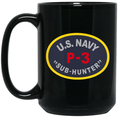 P-3 Sub Hunter Black Mug - 15oz