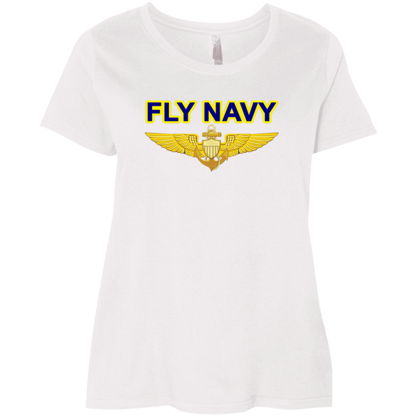 Fly Navy Aviator Ladies' Curvy T-Shirt