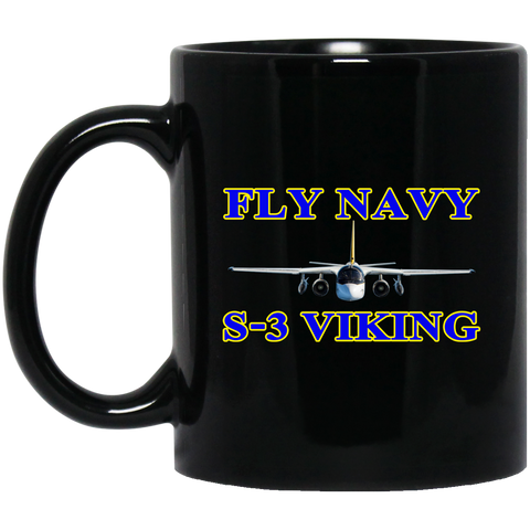 Fly Navy S-3 1 Black Mug - 11oz