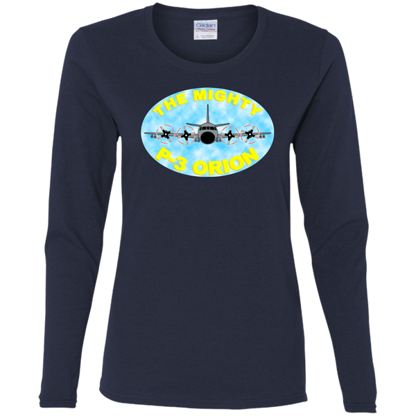 P-3 Orion 8 Mighty P-3 Ladies' Cotton LS T-Shirt