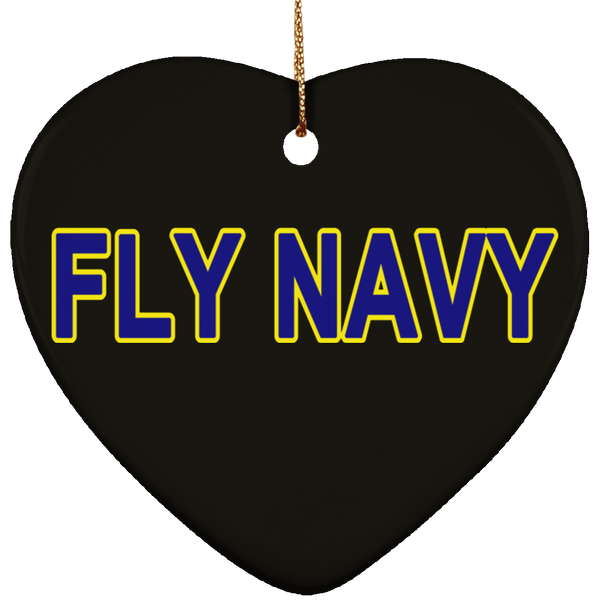 Fly Navy 2 Ornament - Heart