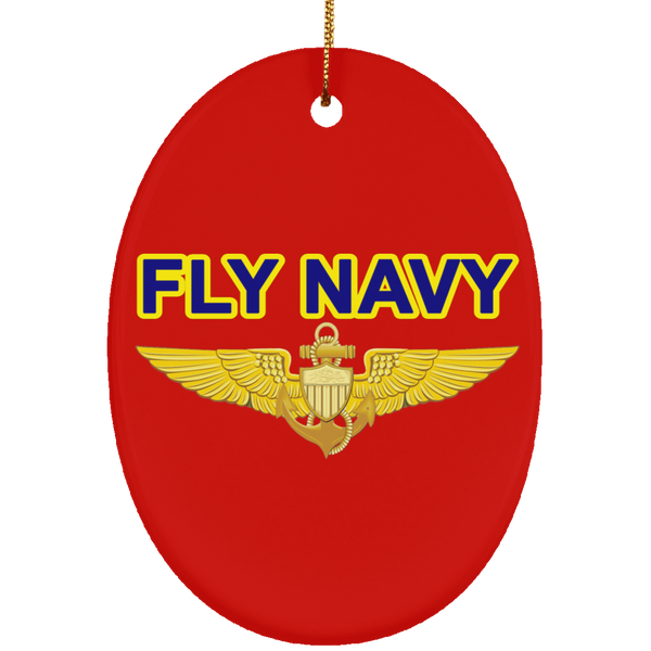 Fly Navy Aviator Ornament - Oval