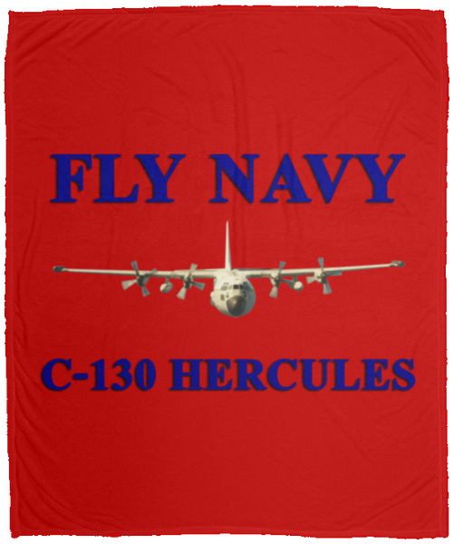 Fly Navy C-130 1 Blanket - Cozy Plush Fleece Blanket - 50x60