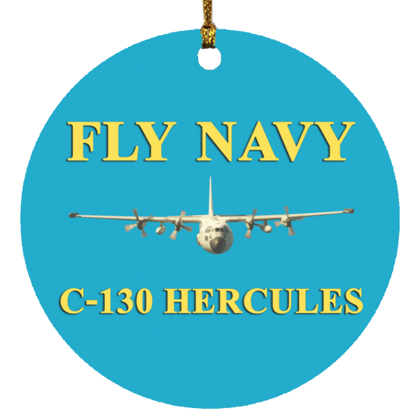 Fly Navy C-130 3 Ornament Ceramic - Circle