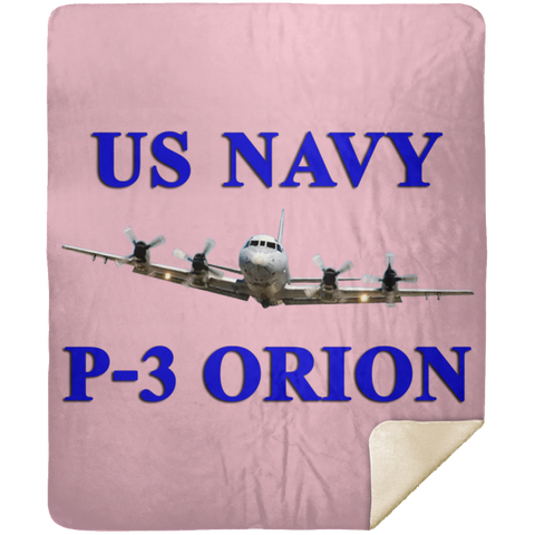 US Navy P-3 1 Blanket - Premium Mink Sherpa Blanket 50x60