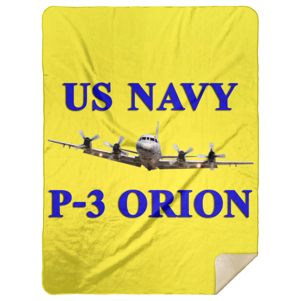 US Navy P-3 1 Blanket - Premium Mink Sherpa Blanket 60x80